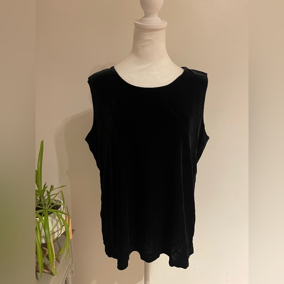 Caribou Black Velvet Sleeveless Top XL – Goth Witchy Minimal Dark Aesthetic - Picture 1 of 8